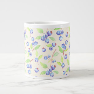 Süßes Aquarell-Heidelbeer-Botanik-Muster Jumbo-Tasse