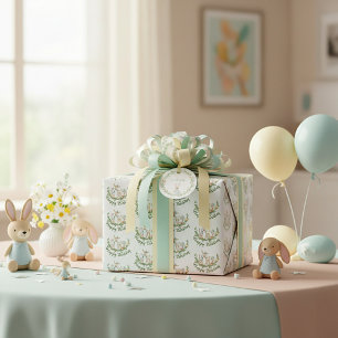 Süßes Aquarell-Hirschbaby Geburtstag Geschenkpapier