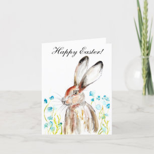 Süßes Aquarell Kaninchen Hase Oster Humor Dankeskarte
