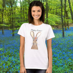 Süßes Aquarell-Kaninchen Hase Ostern Floral T-Shirt