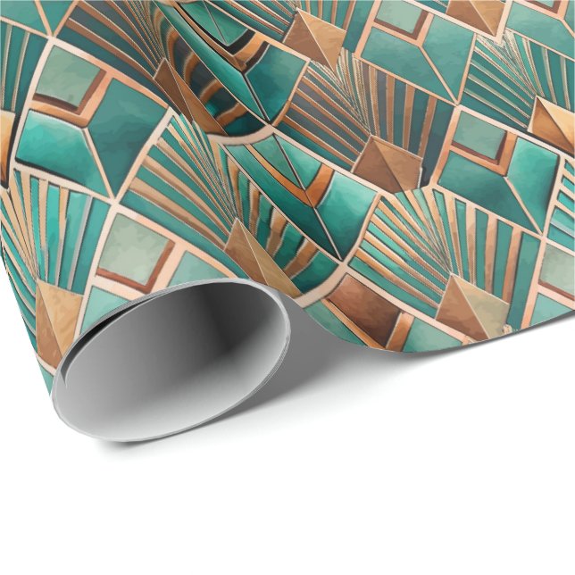 Süßes Art Deco-Fliesenmuster  Geschenkpapier (Rolleneckpunkt)