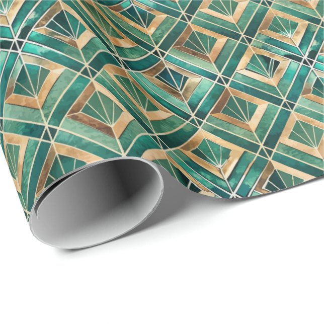 Süßes Art Deco-Fliesenmuster Geschenkpapier (Rolleneckpunkt)