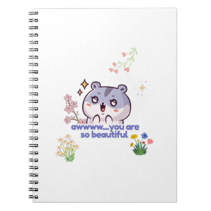 Süßes ästhetisches Hamster-Spiralnotizbuch Notizblock