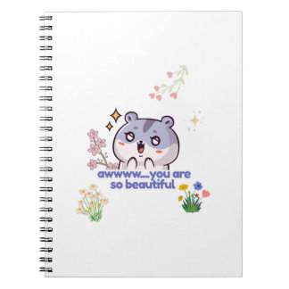 Süßes ästhetisches Hamster-Spiralnotizbuch Notizblock