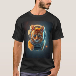 Süßes Astronaut Katzen Weltraum T-Shirt