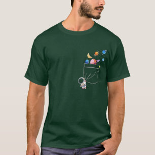 Süßes Astronautentasche-Galaxie-T-Shirt T-Shirt