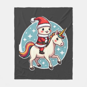 Süßes Axolotl Einhorn Weihnachten Santa Frohe Weih Fleecedecke