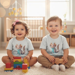 Süßes Axolotl-Kleinkind-Baby-Feines-Jersey-T-Shirt Kleinkind T-shirt