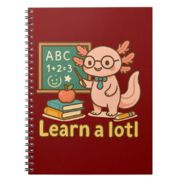 Süßes Axolotl-Lehrer-T-Shirt | Lerne ein Lotl Kawa Notizblock