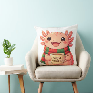 Süßes Axolotl-Weihnachts-Kaffeekissen Kissen
