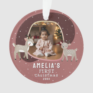 Süßes Baby, 1. Weihnachtsfoto-Rentier Ornament