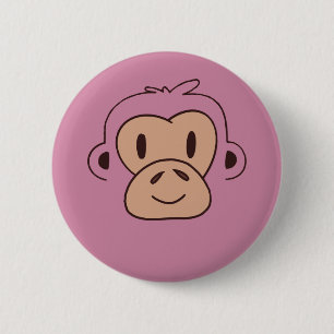 Süßes Baby-Affen-Gesicht Button