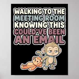 Süßes Baby-Affen-Meme kawaii japanischer Makak Poster