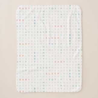 Süßes Baby-Alphabet ABCs Pastellfarben Blau Sherpadecke