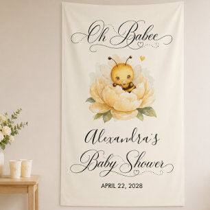 Süßes Baby-Biene-Gelb-Aquarell-Baby-Shower Banner