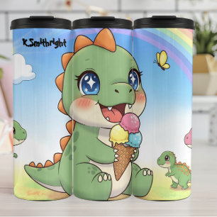 Süßes Baby-Dinosaurier-Eis Thermosbecher