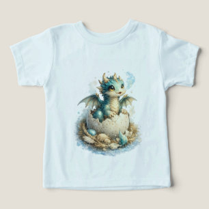 Süßes Baby-Drachen-Schlüpf-Fantasy-T-Shirt für Kle
