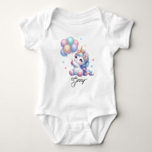 Süßes Baby Einhorn mit Ballons Strampler