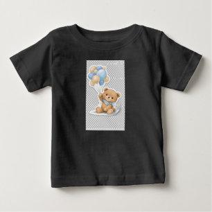 Süßes Baby-Elefant mit blauen Ballons Baby Shower T-shirt