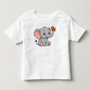 Süßes Baby-Elefant mit Schmetterling Toddler T-Shi Kleinkind T-shirt