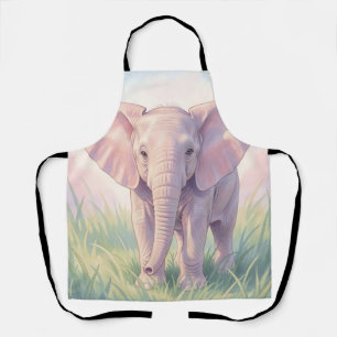 Süßes Baby-Elefant Pastell-Wiese Schürze