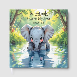 Süßes Baby-Elefant und Spiegelbild Gästebuch