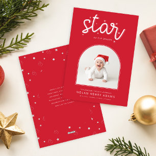 Süßes Baby-Erstes-Christmas-Foto-Geburtsankündigun Feiertagskarte