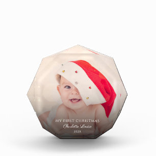 Süßes Baby erstes Weihnachten personalisiert Fotoblock
