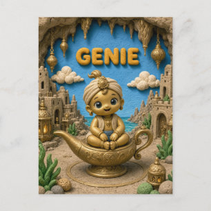 Süßes Baby-Genie, Mythisch Postkarte