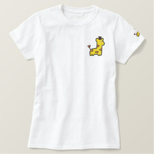 Süßes Baby-Giraffen-Chest- und Sleeve-Shirt Besticktes T-Shirt