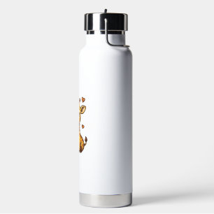 Süßes Baby-Giraffen-Sonnenblumen-Vintage-Stickerei Trinkflasche