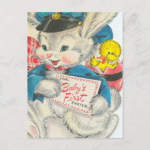 Süßes Baby hat sein erstes Ostern Postkarte