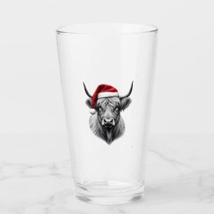 Süßes Baby Highland Kuh Weihnachten Santa Geschenk Glas