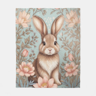 Süßes Baby-Kaninchen Pastell-Blumenmuster Fleecedecke