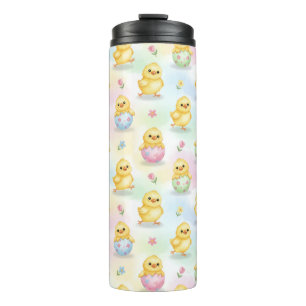 Süßes Baby-Küken-Aquarell-Ostern Thermosbecher