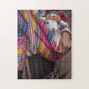 Süßes Baby-Lamm-Schaf Peruanisches Puzzle