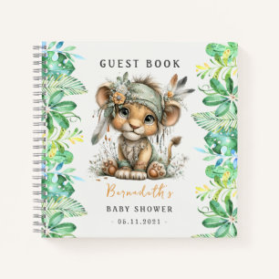 Süßes Baby Löwe Wilde Babyparty Gästebuch Notizbuch