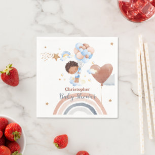 Süßes Baby Luftballon Afroamerikanisches Kind Baby Serviette