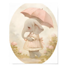 Süßes Baby-Mädchen-Elefanten-Wandbild für das Kind