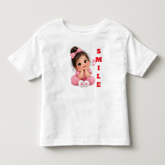 Süßes Baby Mädchen mit rosa Schleife Toddler T-Shi Kleinkind T-shirt