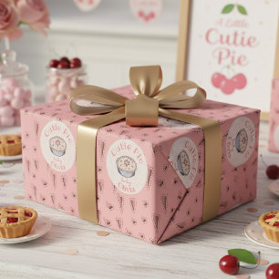 Süßes Baby Mädchen Pink Cutie Pie Geschenkpapier