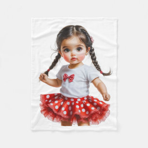 Süßes Baby-Mädchen Polka-Punkt Sherpa Fleecedecke