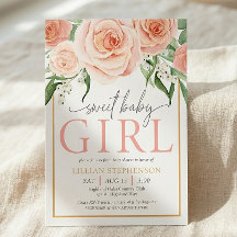 Süßes Baby Mädchen Rosa Rose Florale Babyparty