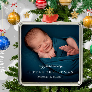 Süßes Baby Mein erstes frohes kleines Weihnachtsfo Ornament Aus Metall