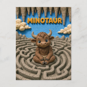 Süßes Baby-Minotaurus, Mythisch Postkarte