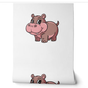 Süßes Baby Nilpferd Moo Deng Langarm T-Shirt Tapete