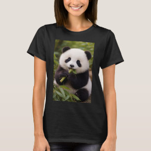 Süßes Baby-Panda, das Bambus isst, Frauen-T-Shirt T-Shirt