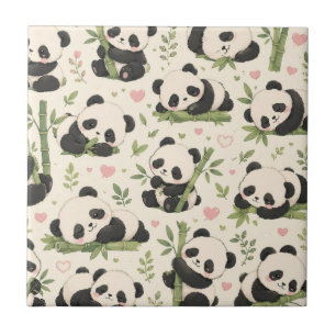 Süßes Baby-Panda-Muster Fliese