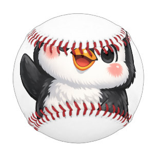 Süßes Baby Pinguin winkend Cartoon Charakter Kinde Baseball