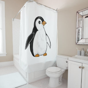 Süßes Baby-Pinguin-Winter-Kunstwerk im Airbrush-St Duschvorhang